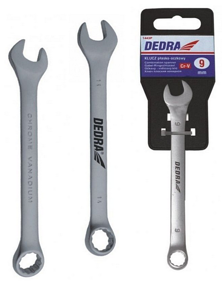 Klucz płasko-oczkowy 9 mm Crv 1443P Dedra